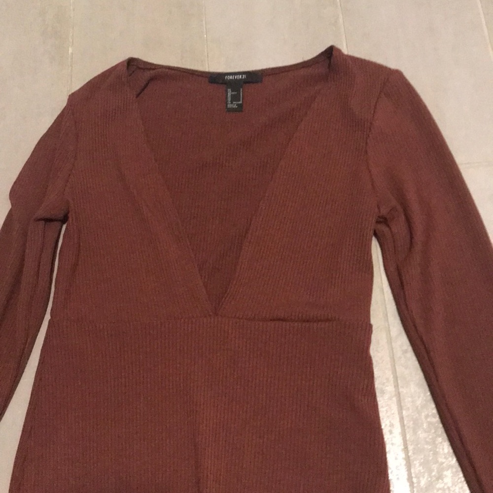 Maroon long sleeve body suit - Picture 2 of 3